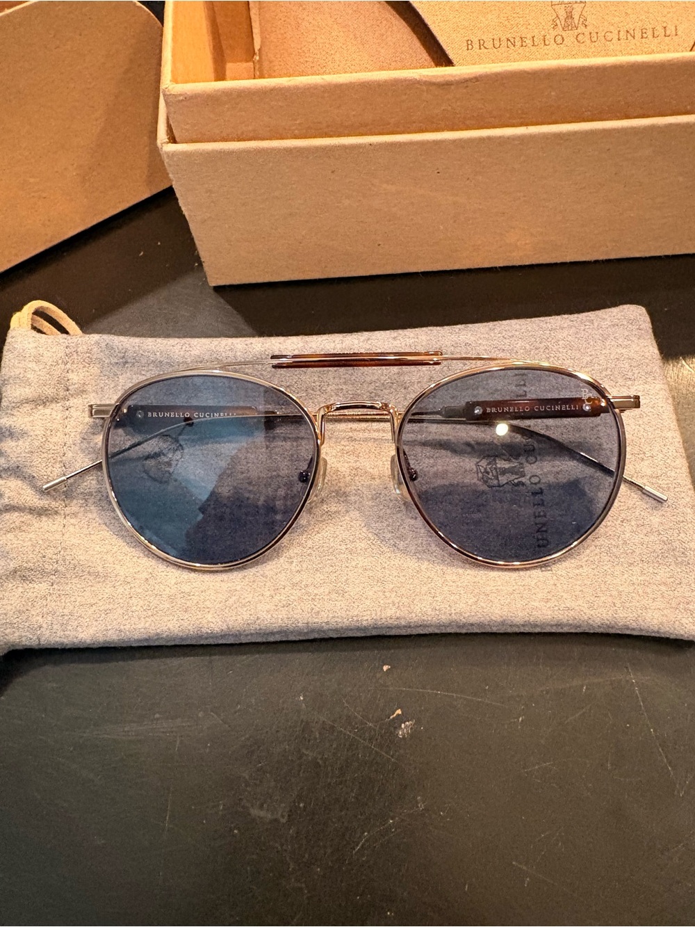 Brunello Cucinelli Round Metal Sunglasses - Picture 6 of 10